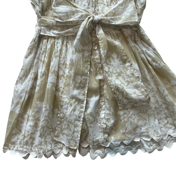 NWOT Juliet Dunn Blouson Mini Dress Beige Floral Size 1 - Picture 8 of 16